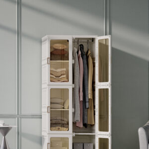 Lemari Pakaian 10 Box 1 Hanger 6 Pintu Classic Brown