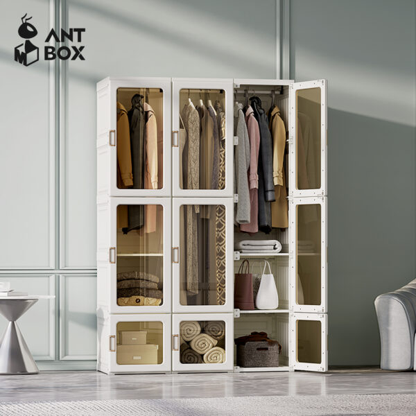 Lemari Pakaian 15 Box 3 Hanger 9 Pintu Classic Brown