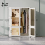 Lemari Pakaian 6 Box 1 Hanger 4 Pintu Classic Brown