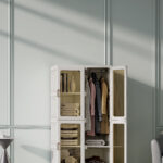 Lemari Pakaian 8 Box 1 Hanger 4 Pintu Classic Brown