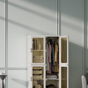 Lemari Pakaian 8 Box 1 Hanger 4 Pintu Classic Brown