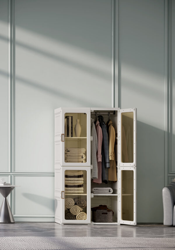 Lemari Pakaian 8 Box 1 Hanger 4 Pintu Classic Brown