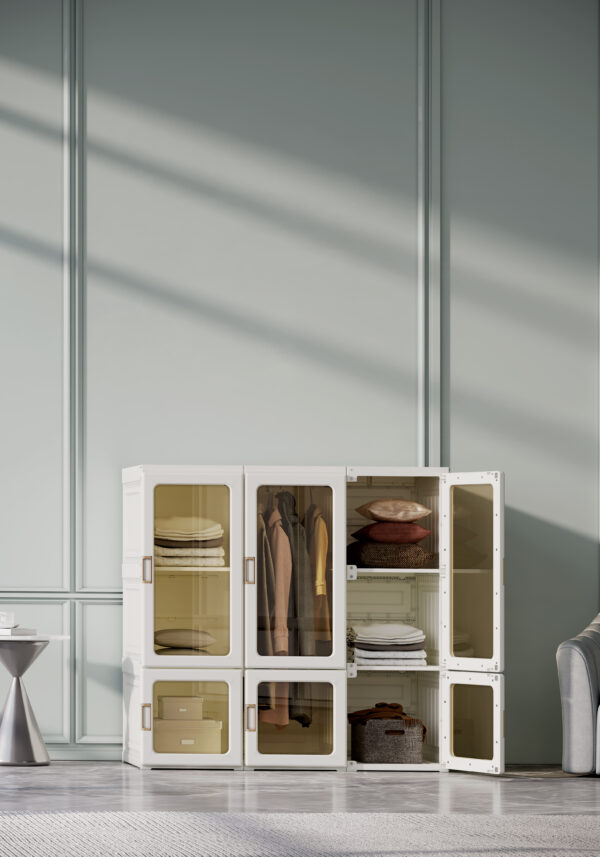 Lemari Pakaian 9 Box 1 Hanger 6 Pintu Classic Brown