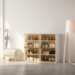 Kabinet Sepatu 2 Baris 4 Box 16 Pasang Classic Brown