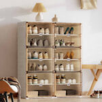 Kabinet Sepatu 2 Baris 6 Box 24 Pasang Classic Brown