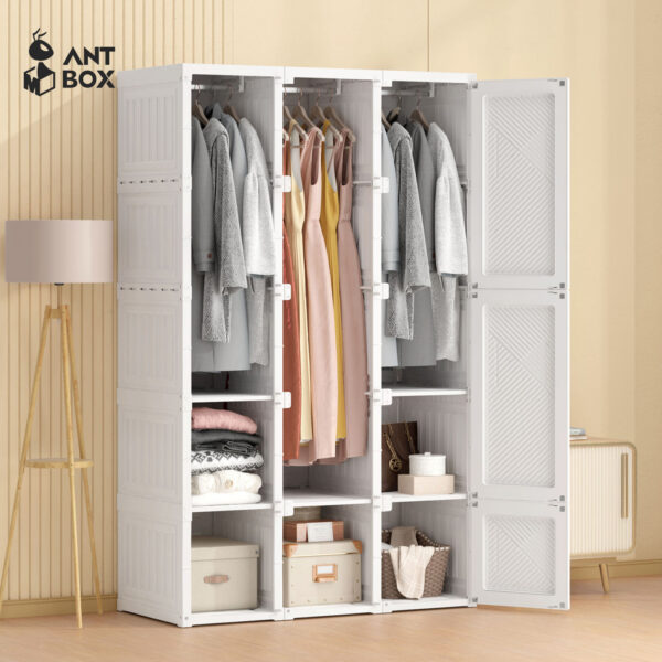 Lemari Pakaian 15 Box 3 Hanger 9 Pintu White
