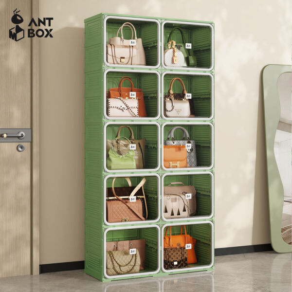 [ANTBOX] Kabinet Tas 10 Box Green Grey