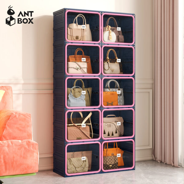 [ANTBOX] Kabinet Tas 10 Box Blue Pink