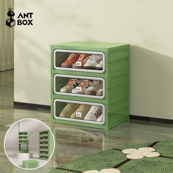 [ANTBOX] Rak Sepatu 6 Pasang Green Grey