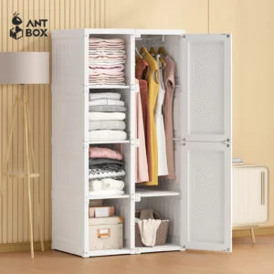 Lemari Pakaian 8 Box 1 Hanger 4 Pintu White
