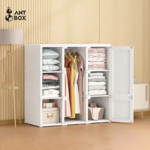 Lemari Pakaian 9 Box 1 Hanger 6 Pintu White